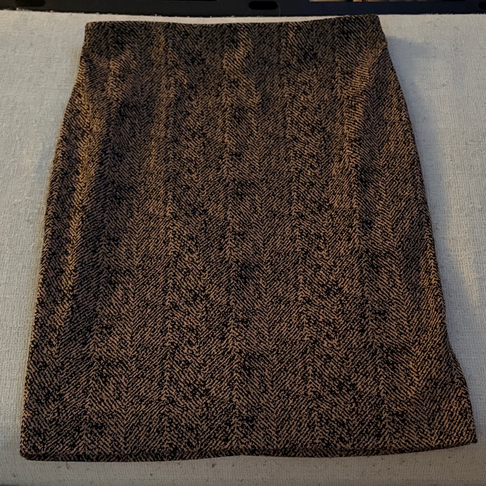 Express Black and Brown Herringbone Pencil Skirt